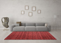 Machine Washable Abstract Red Modern Rug, wshabs5010red