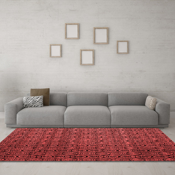 Modern Red Washable Rugs