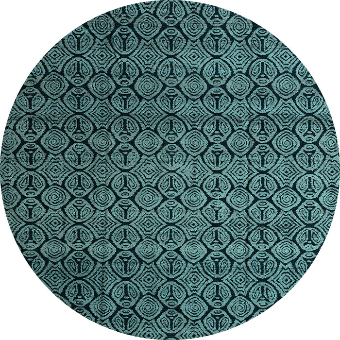 Round Abstract Light Blue Modern Rug, abs5010lblu