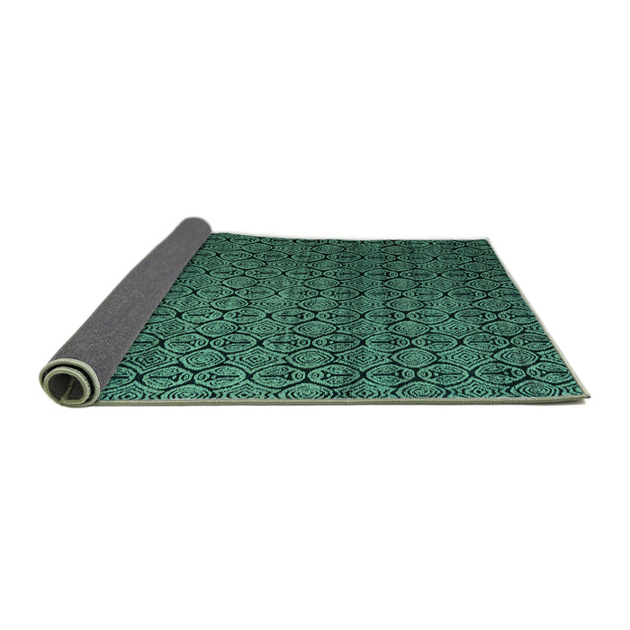 Sideview of Abstract Turquoise Modern Rug, abs5010turq