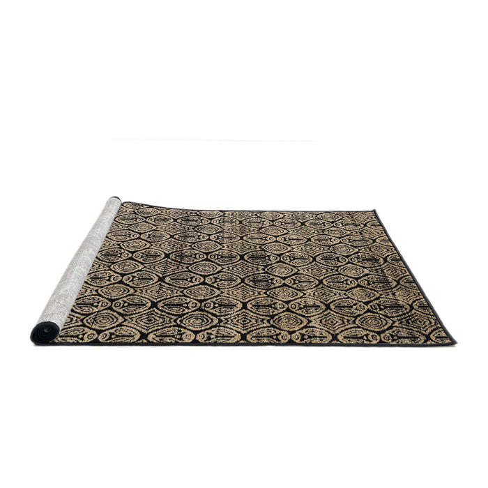 Sideview of Machine Washable Abstract Brown Sugar Brown Rug, wshabs5011