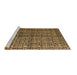 Sideview of Machine Washable Abstract Brown Modern Rug, wshabs5011brn