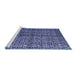 Sideview of Machine Washable Abstract Blue Modern Rug, wshabs5011blu