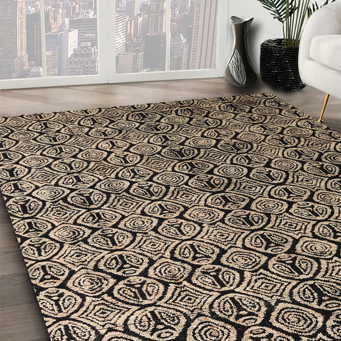 Machine Washable Abstract Brown Sugar Brown Rug in a Family Room, wshabs5011