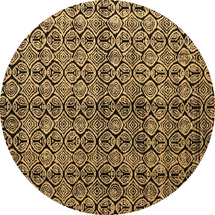 Round Machine Washable Abstract Brown Modern Rug, wshabs5011brn