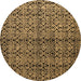 Round Machine Washable Abstract Brown Modern Rug, wshabs5011brn