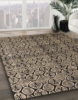 Abstract Brown Modern Rug in Family Room, abs5011