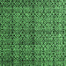 Square Machine Washable Abstract Emerald Green Modern Area Rugs, wshabs5011emgrn