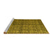 Sideview of Machine Washable Abstract Yellow Modern Rug, wshabs5011yw