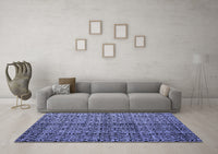 Machine Washable Abstract Blue Modern Rug, wshabs5011blu