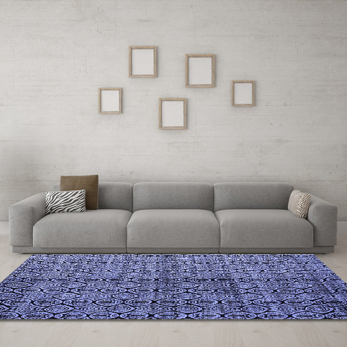 Machine Washable Abstract Blue Modern Rug in a Living Room, wshabs5011blu