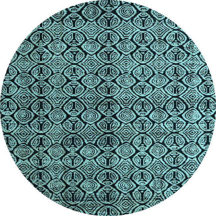 Round Machine Washable Abstract Light Blue Modern Rug, wshabs5011lblu