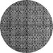 Round Machine Washable Abstract Gray Modern Rug, wshabs5011gry