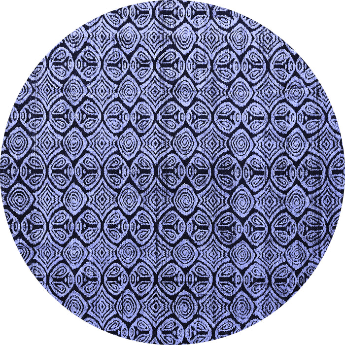 Round Abstract Blue Modern Rug, abs5011blu