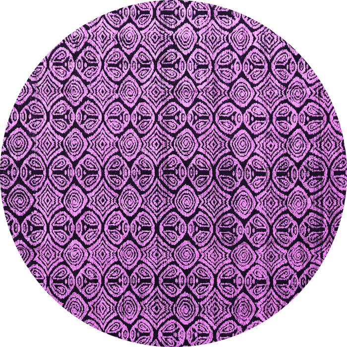 Round Abstract Purple Modern Rug, abs5011pur
