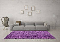 Machine Washable Abstract Purple Modern Rug, wshabs5011pur