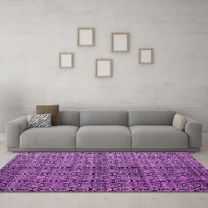 Machine Washable Abstract Purple Modern Area Rugs in a Living Room, wshabs5011pur