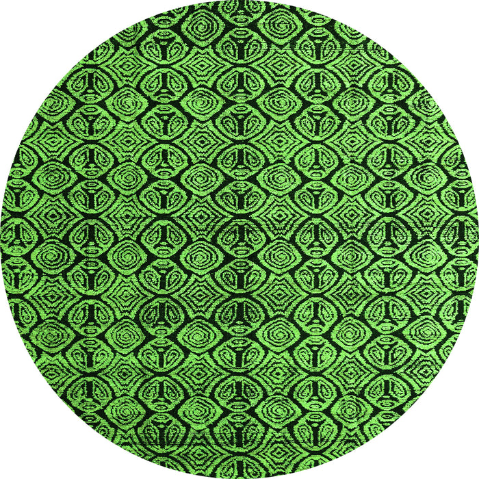 Round Abstract Green Modern Rug, abs5011grn