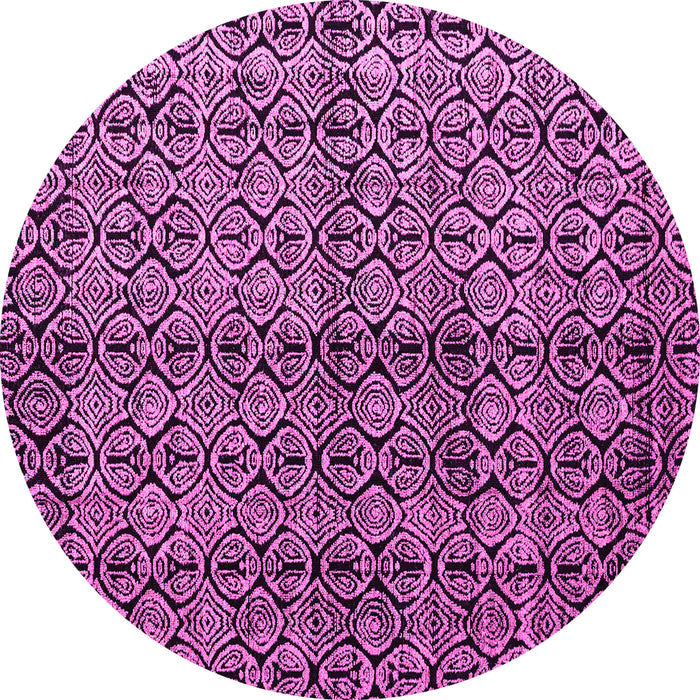 Round Abstract Pink Modern Rug, abs5011pnk