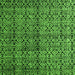 Square Machine Washable Abstract Green Modern Area Rugs, wshabs5011grn