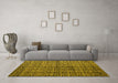 Machine Washable Abstract Yellow Modern Rug in a Living Room, wshabs5011yw