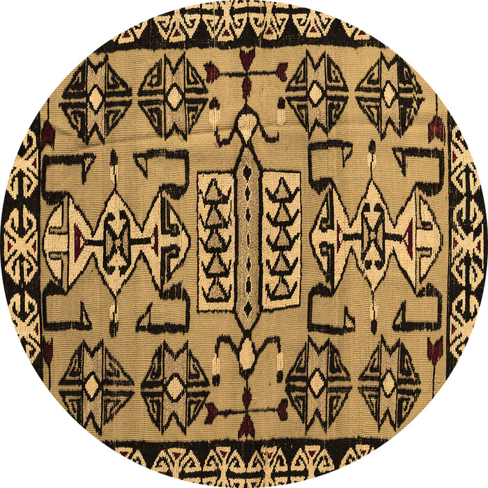 Round Abstract Brown Modern Rug, abs5012brn