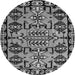 Round Machine Washable Abstract Gray Modern Rug, wshabs5012gry