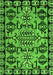 Machine Washable Abstract Green Modern Area Rugs, wshabs5012grn