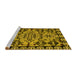 Sideview of Machine Washable Abstract Yellow Modern Rug, wshabs5012yw