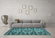 Machine Washable Abstract Light Blue Modern Rug in a Living Room, wshabs5012lblu