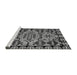 Sideview of Machine Washable Abstract Gray Modern Rug, wshabs5012gry