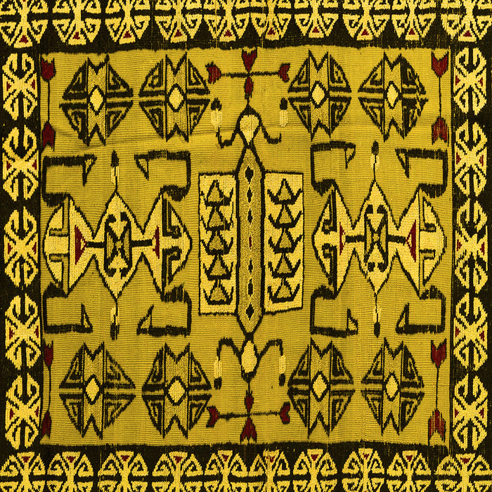 Square Abstract Yellow Modern Rug, abs5012yw