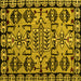 Square Machine Washable Abstract Yellow Modern Rug, wshabs5012yw