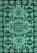 Machine Washable Abstract Turquoise Modern Area Rugs, wshabs5012turq