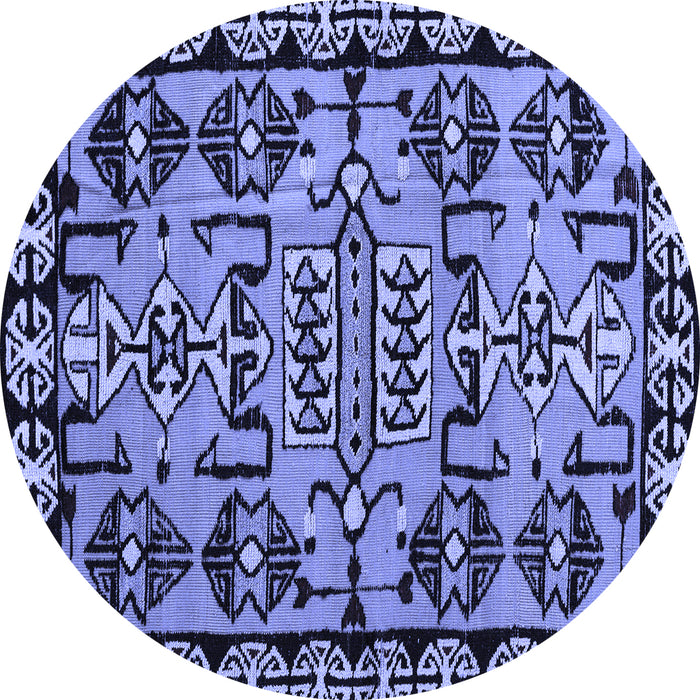 Round Machine Washable Abstract Blue Modern Rug, wshabs5012blu