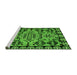 Sideview of Machine Washable Abstract Green Modern Area Rugs, wshabs5012grn