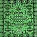 Square Abstract Emerald Green Modern Rug, abs5012emgrn