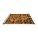 Sideview of Machine Washable Abstract Orange Modern Area Rugs, wshabs5012org