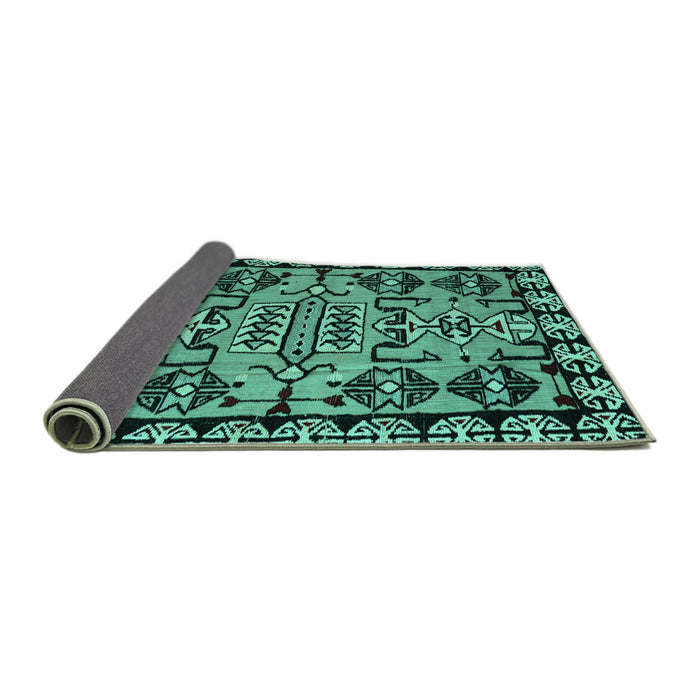 Sideview of Abstract Turquoise Modern Rug, abs5012turq