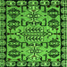 Square Machine Washable Abstract Green Modern Area Rugs, wshabs5012grn