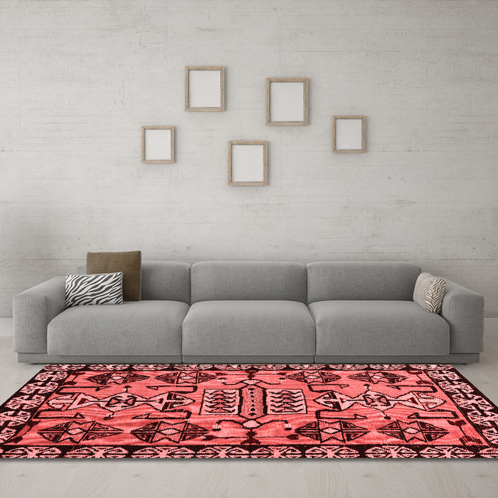 Modern Red Washable Rugs
