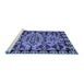 Sideview of Machine Washable Abstract Blue Modern Rug, wshabs5012blu