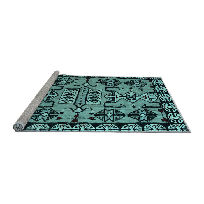 Sideview of Machine Washable Abstract Light Blue Modern Rug, wshabs5012lblu