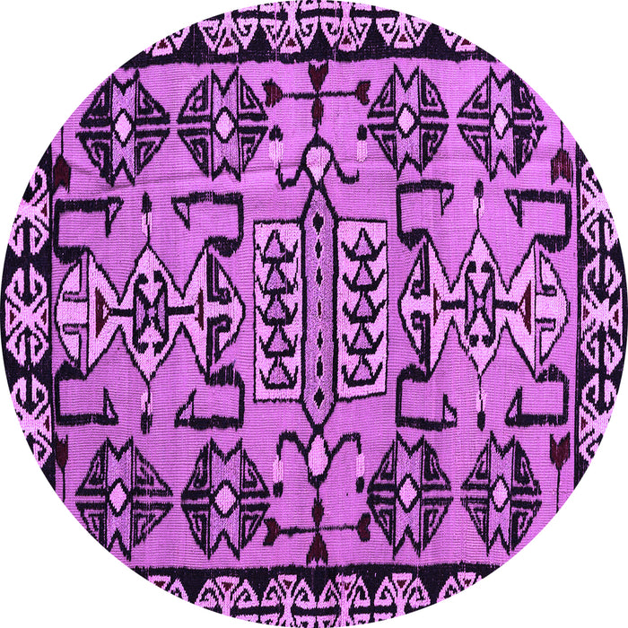 Round Abstract Purple Modern Rug, abs5012pur