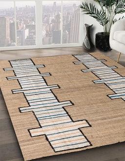 Abstract Brown Modern Rug in Family Room, abs5013