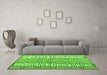 Machine Washable Abstract Green Modern Area Rugs in a Living Room,, wshabs5013grn