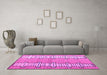 Machine Washable Abstract Pink Modern Rug in a Living Room, wshabs5013pnk