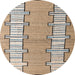 Round Abstract Brown Modern Rug, abs5013