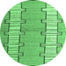 Round Abstract Emerald Green Modern Rug, abs5013emgrn