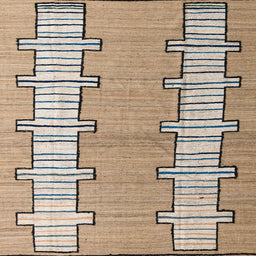 Square Abstract Brown Modern Rug, abs5013